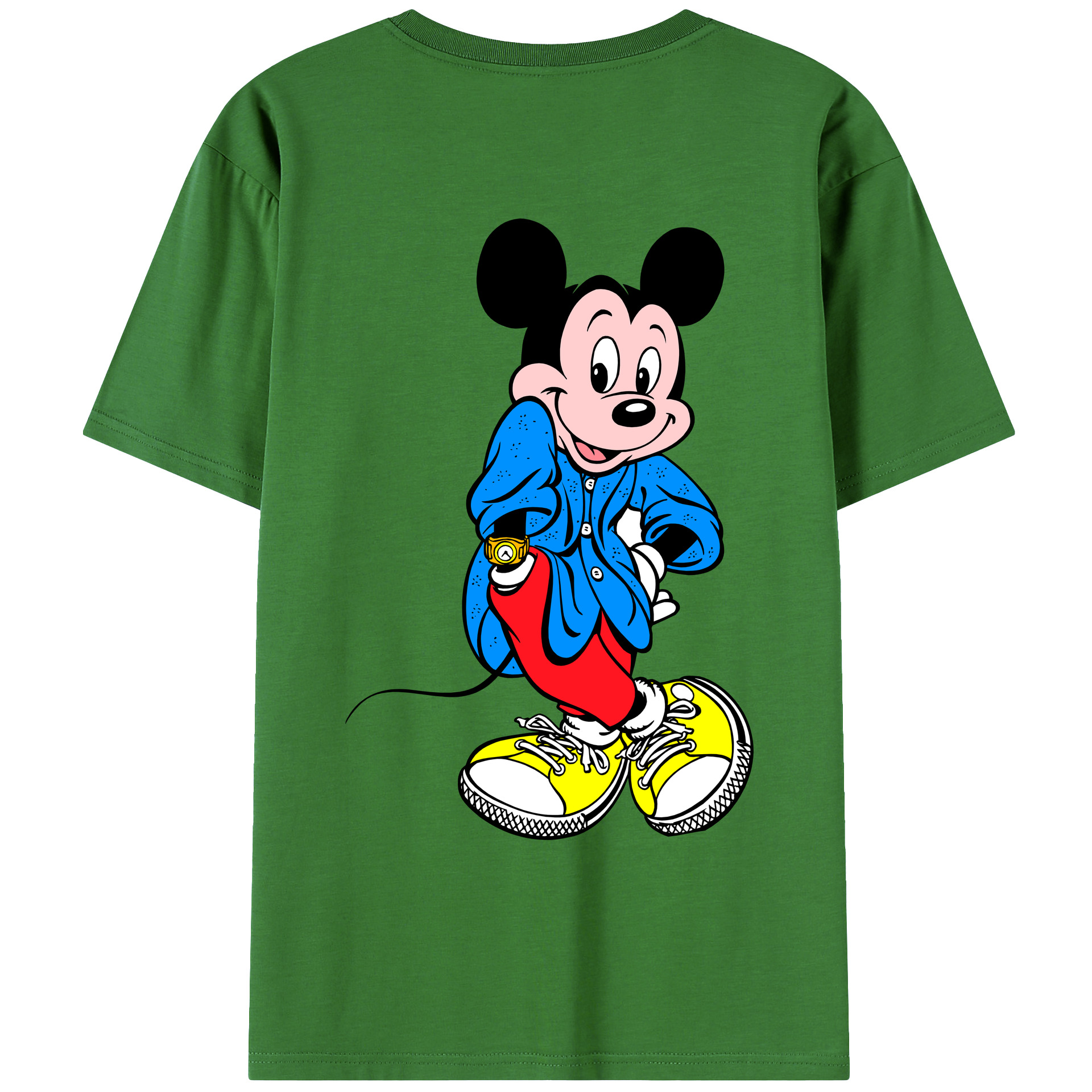 （画像用） ミッキーマウス Mickey Mouse レディース半袖Tシャツ(バックプリント)